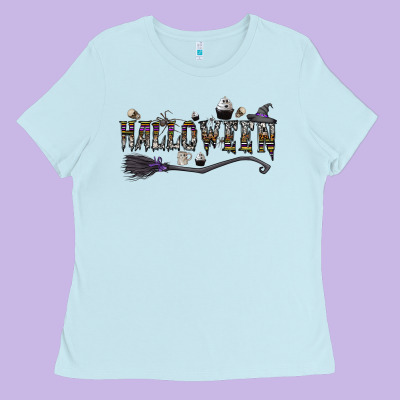 Halloween Ladies Tee Designed By Cowhidedigitalart