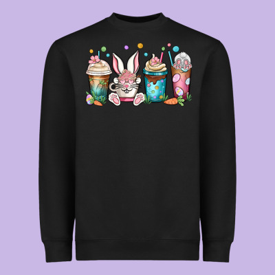 Easter Coffee Cups Heavyweight Sweatshirt Designed By Maliassmallbusiness