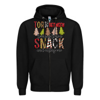 Black torn between looking like a snack and eating one christmas cake Zipper Hoodie - Jasminsmagicworld
