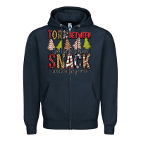 Navy torn between looking like a snack and eating one christmas cake Zipper Hoodie - Jasminsmagicworld