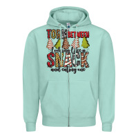 Seafoam torn between looking like a snack and eating one christmas cake Zipper Hoodie - Jasminsmagicworld