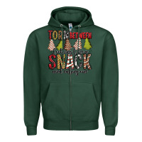Sports Green torn between looking like a snack and eating one christmas cake Zipper Hoodie - Jasminsmagicworld