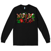 Black nurse life christmas Long Sleeve Tee - NancyCooperArtShop