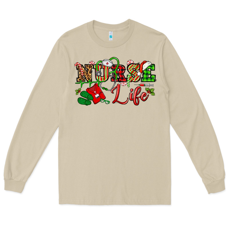 Nurse Life Christmas Long Sleeve Tee by NancyCooperArtShop | Teevron