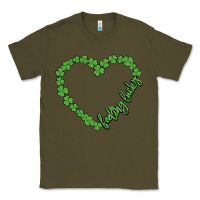 Army Green shamrock heart felling lucky Classic Tee - MaliasSmallBusiness