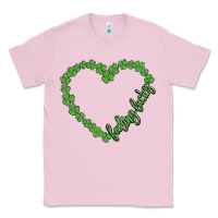 Bubblegum Pink shamrock heart felling lucky Classic Tee - MaliasSmallBusiness