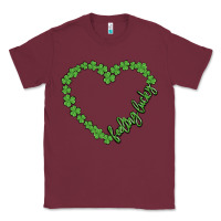 Burgundy shamrock heart felling lucky Classic Tee - MaliasSmallBusiness