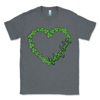 Charcoal Heather shamrock heart felling lucky Classic Tee - MaliasSmallBusiness