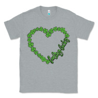 Heather Grey shamrock heart felling lucky Classic Tee - MaliasSmallBusiness