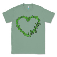 Sage shamrock heart felling lucky Classic Tee - MaliasSmallBusiness