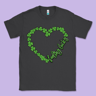 Shamrock Heart Felling Lucky Classic Tee Designed By Maliassmallbusiness