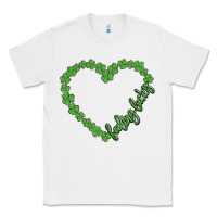 White shamrock heart felling lucky Classic Tee - MaliasSmallBusiness