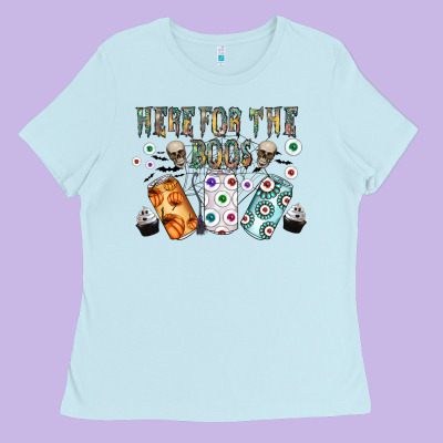 Here For The Boos Ladies Tee Designed By Cowhidedigitalart