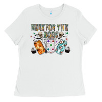 White here for the boos Ladies Tee - CowhideDigitalArt