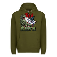 Army Green Red white rawr 4th of july Premium Hoodie - HowdyJamesFarm