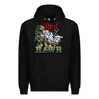 Black Red white rawr 4th of july Premium Hoodie - HowdyJamesFarm
