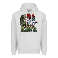 Dove Grey Red white rawr 4th of july Premium Hoodie - HowdyJamesFarm