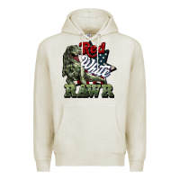 Oatmeal Heather Red white rawr 4th of july Premium Hoodie - HowdyJamesFarm