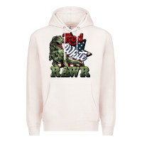 Pale Pink Red white rawr 4th of july Premium Hoodie - HowdyJamesFarm