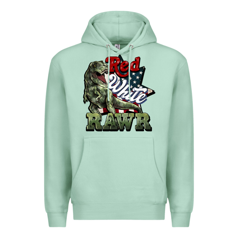 Red White Rawr 4th Of July Premium Hoodie by HowdyJamesFarm | Teevron