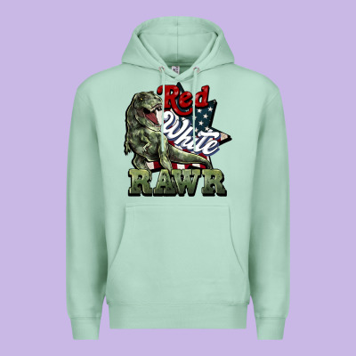 Red White Rawr 4th Of July Premium Hoodie Designed By Howdyjamesfarm