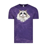 Cloud Purple Ragdoll Face Cat Vintage Tee - LillyAllenDesigns