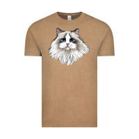Vintage Coffee Ragdoll Face Cat Vintage Tee - LillyAllenDesigns