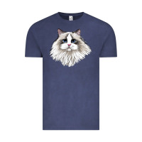 Vintage Denim Ragdoll Face Cat Vintage Tee - LillyAllenDesigns