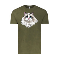 Vintage Olive Ragdoll Face Cat Vintage Tee - LillyAllenDesigns