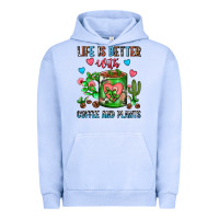 Pigment Grape Ice Life Is Better With Coffee And Plants Cactus Coffe Urban Hoodie - FaDigitalArtStudio