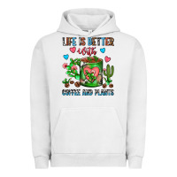 Pigment Lunar Rock Life Is Better With Coffee And Plants Cactus Coffe Urban Hoodie - FaDigitalArtStudio