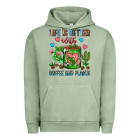 Pigment Oil Green Life Is Better With Coffee And Plants Cactus Coffe Urban Hoodie - FaDigitalArtStudio