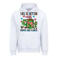 White Life Is Better With Coffee And Plants Cactus Coffe Urban Hoodie - FaDigitalArtStudio