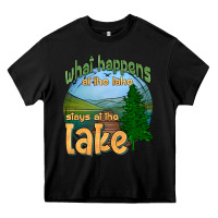 Black what happens at the lake stays at the lake Heavy Core Tee - HRA Design Shop