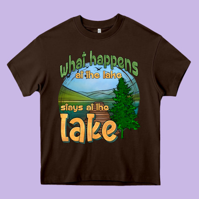 What Happens At The Lake Stays At The Lake Heavy Core Tee Designed By Hra Design Shop