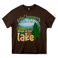 Chocolate Brown what happens at the lake stays at the lake Heavy Core Tee - HRA Design Shop