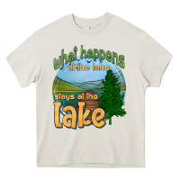 Cream what happens at the lake stays at the lake Heavy Core Tee - HRA Design Shop
