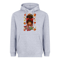 Heather Grey one merry nana christmas afro messy bun Heavyweight Hoodie - texasbilliewilder