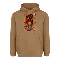 Toasted Coconut one merry nana christmas afro messy bun Heavyweight Hoodie - texasbilliewilder
