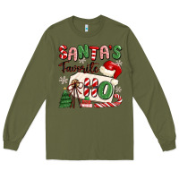 Army Green santa's favorite ho Long Sleeve Tee - MaliasSmallBusiness