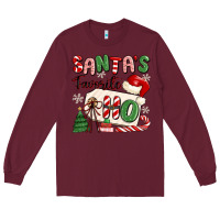 Burgundy santa's favorite ho Long Sleeve Tee - MaliasSmallBusiness