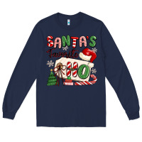 Navy santa's favorite ho Long Sleeve Tee - MaliasSmallBusiness