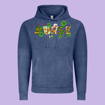 St Patricks Day Nurse Vintage Hoodie Designed By Barkaloodesign
