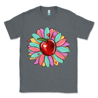 Charcoal Heather teacher apple Classic Tee - MaliasSmallBusiness