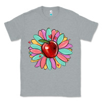 Heather Grey teacher apple Classic Tee - MaliasSmallBusiness
