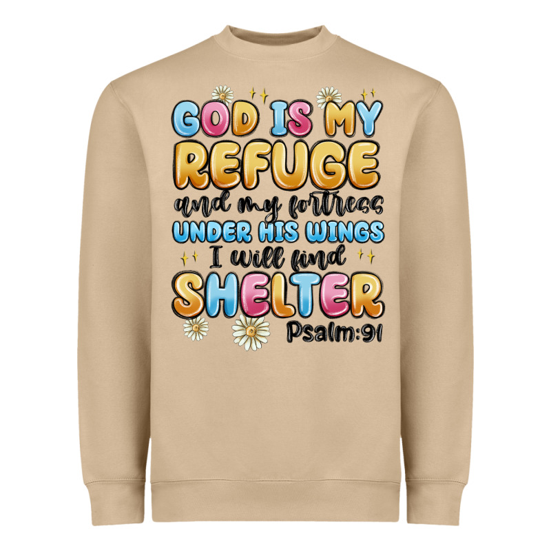 God Is My Refuge And My Fortress Under His Wings Heavyweight Sweatshirt by MaliasSmallBusiness | Teevron
