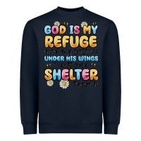 Navy god is my refuge and my fortress under his wings Heavyweight Sweatshirt - MaliasSmallBusiness