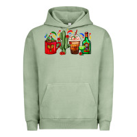 Pigment Oil Green Mexico Coffee Cups With Cactus And Tequila Bottle Urban Hoodie - FaDigitalArtStudio