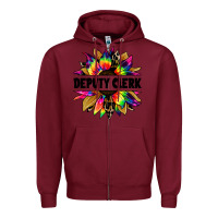 Burgundy deputy clerk tie dye sunflower Zipper Hoodie - Jasminsmagicworld