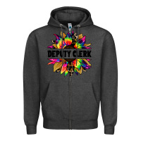 Charcoal Heather deputy clerk tie dye sunflower Zipper Hoodie - Jasminsmagicworld